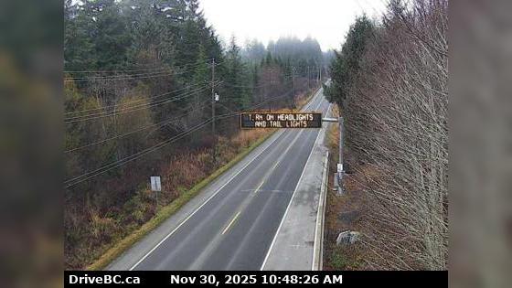 Traffic Cam North Campbell River › North: Hwy 19, north of Campbell River between Orange Point Rd and Duncan Bay Rd, looking north