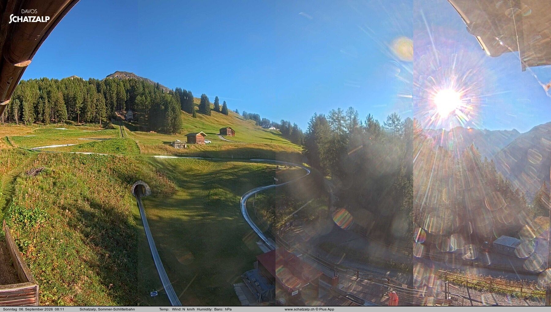 Davos: Sommer-Schlittelbahn, Blick zur Strelaalp