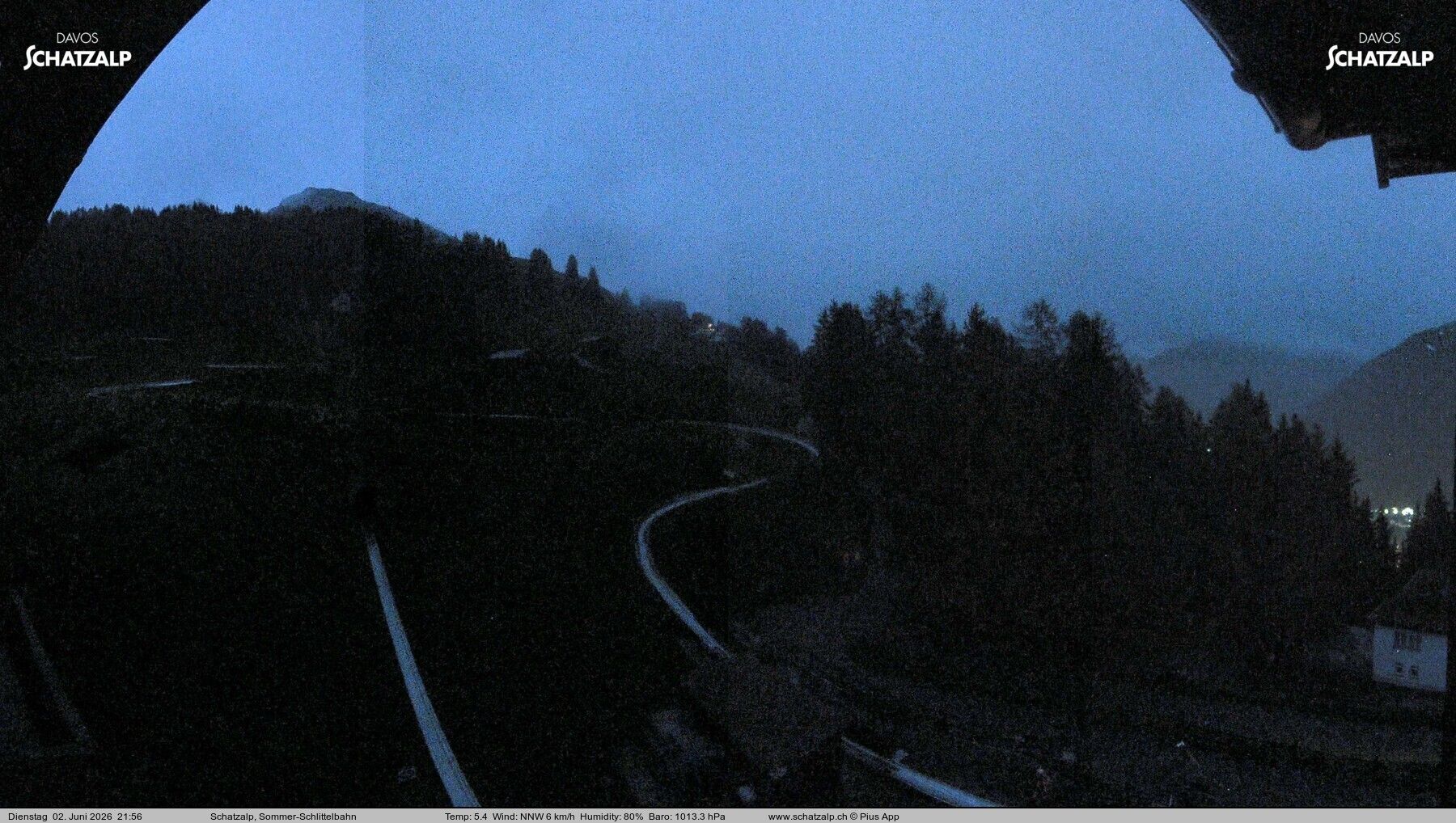 Davos: Sommer-Schlittelbahn, Blick zur Strelaalp