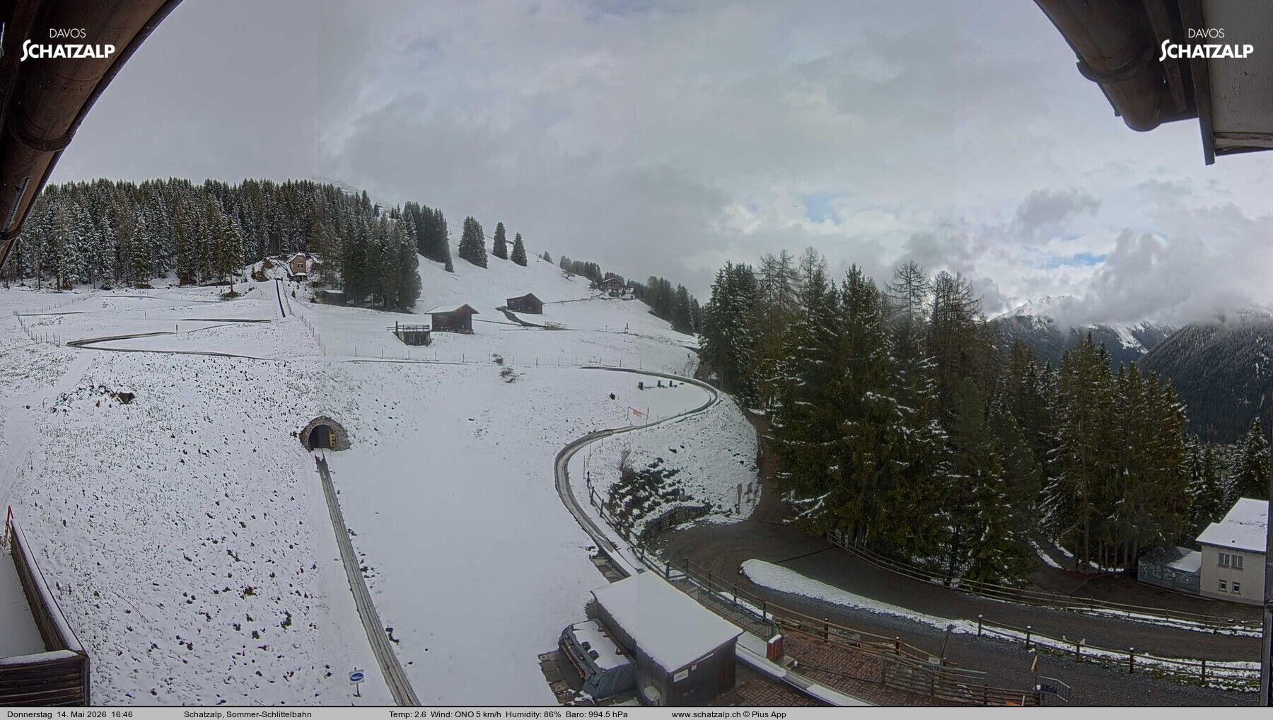 Davos: Sommer-Schlittelbahn, Blick zur Strelaalp
