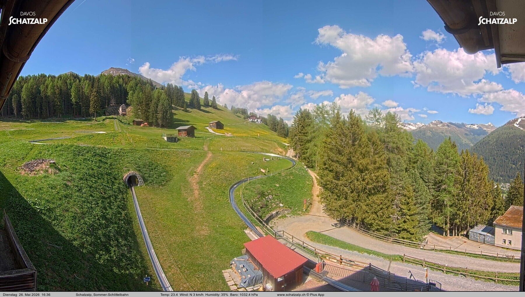 Davos: Sommer-Schlittelbahn, Blick zur Strelaalp