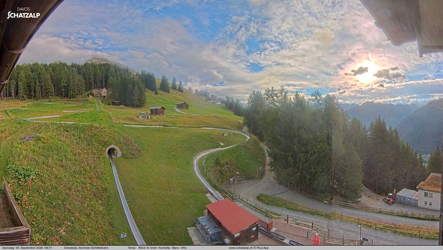Davos: Sommer-Schlittelbahn, Blick zur Strelaalp