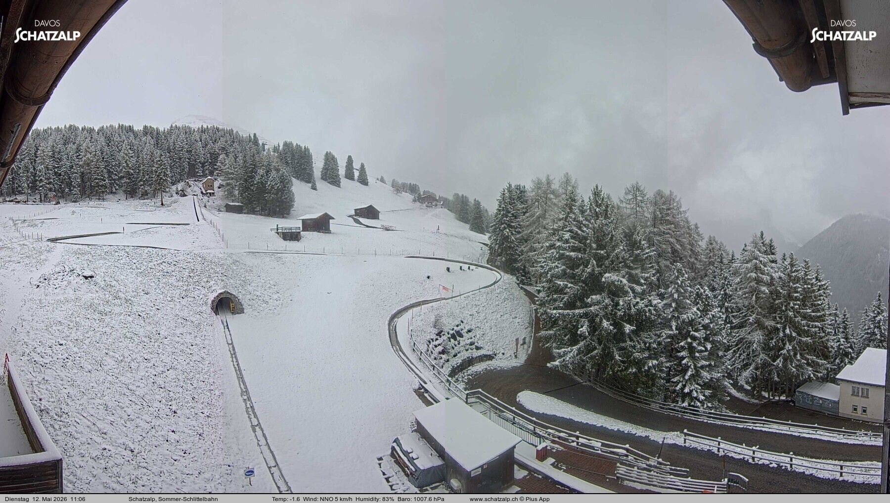 Davos: Sommer-Schlittelbahn, Blick zur Strelaalp