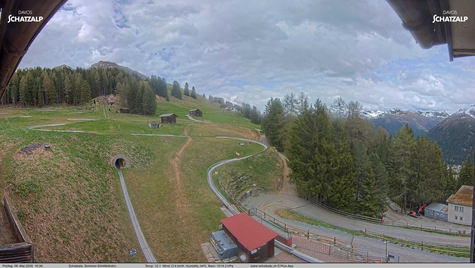 Davos: Sommer-Schlittelbahn, Blick zur Strelaalp