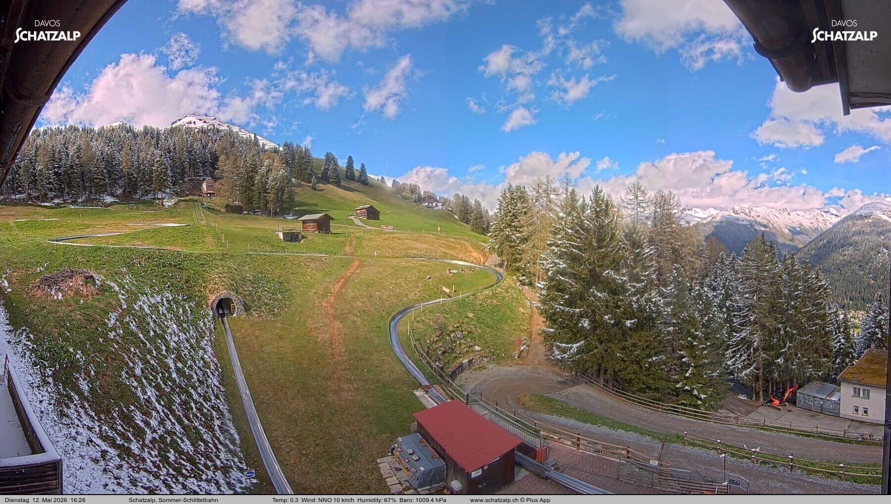 Davos: Sommer-Schlittelbahn, Blick zur Strelaalp