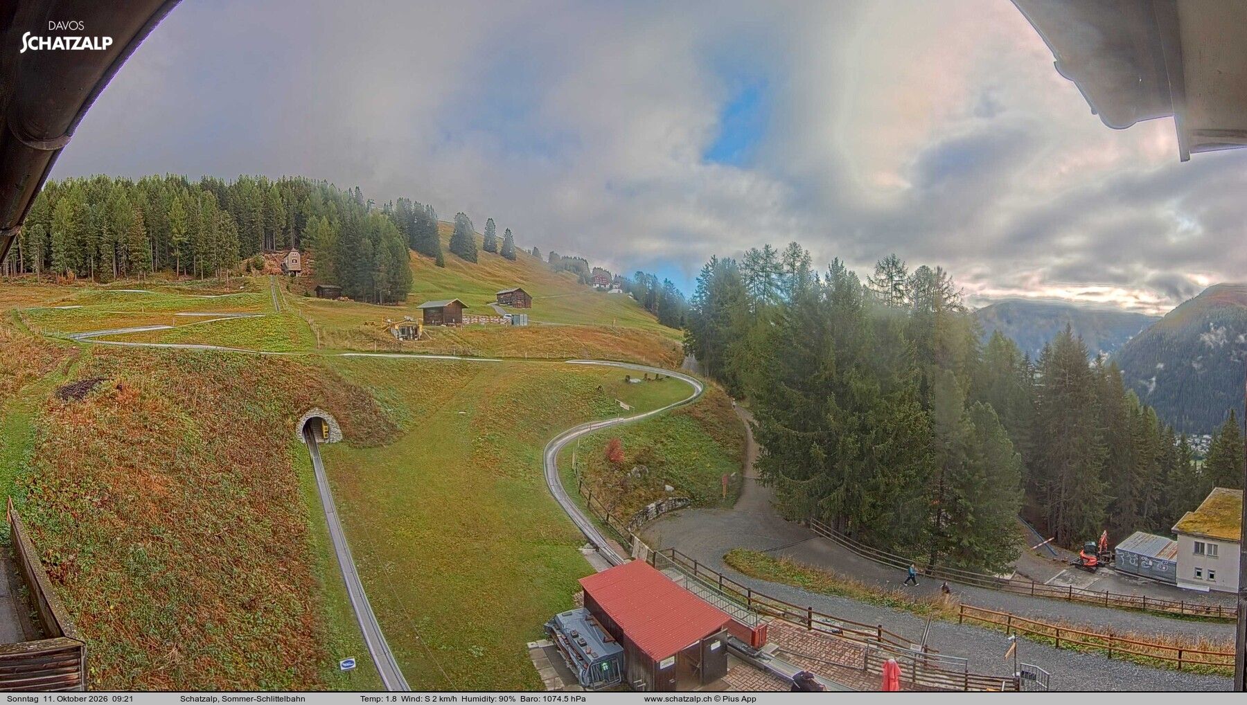 Davos: Sommer-Schlittelbahn, Blick zur Strelaalp