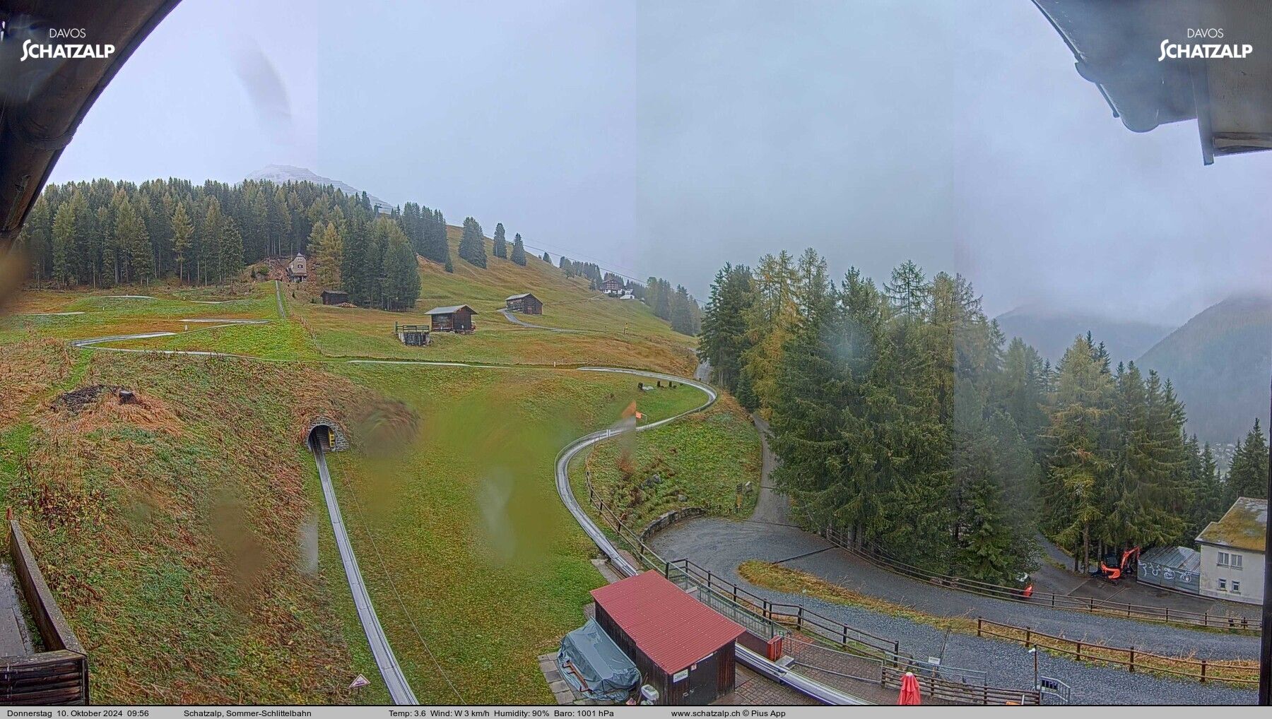 Davos: Sommer-Schlittelbahn, Blick zur Strelaalp