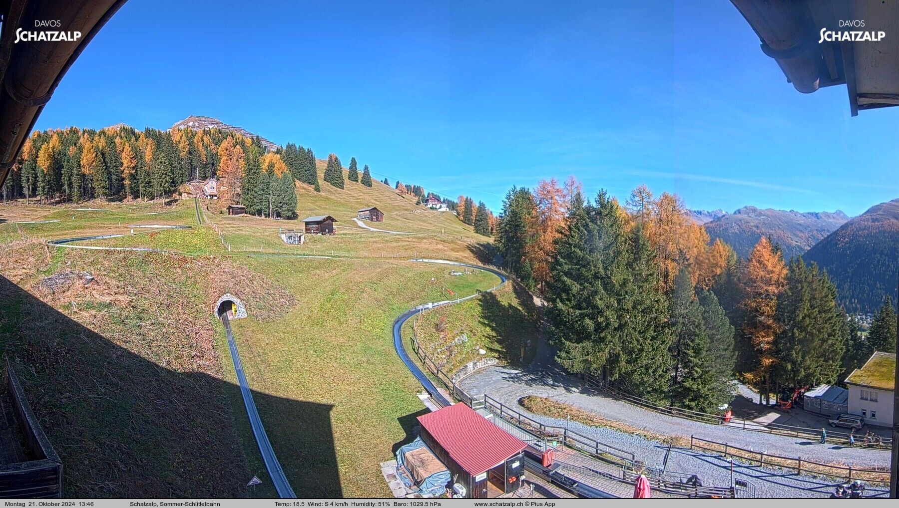 Davos: Sommer-Schlittelbahn, Blick zur Strelaalp