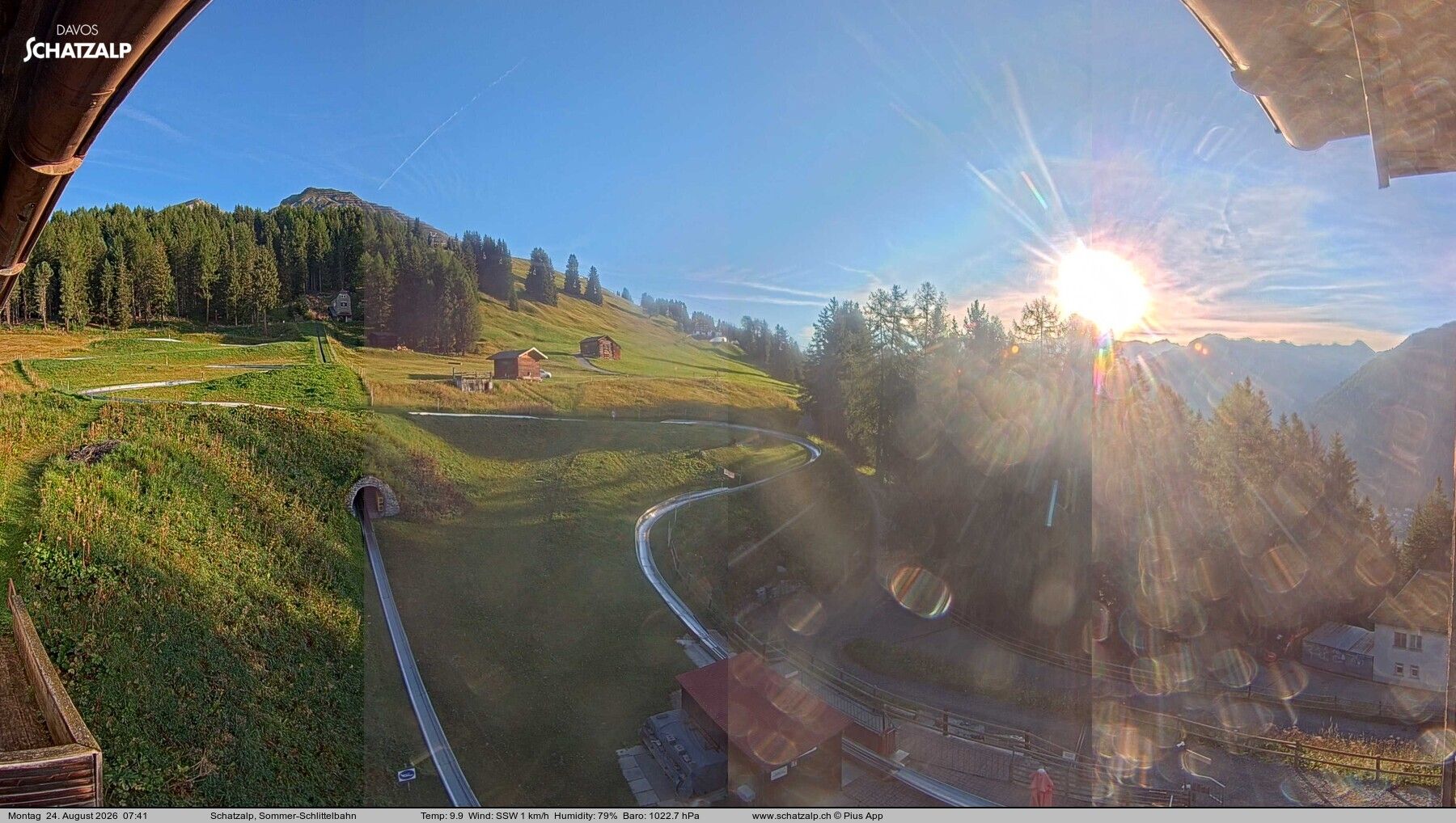 Davos: Sommer-Schlittelbahn, Blick zur Strelaalp