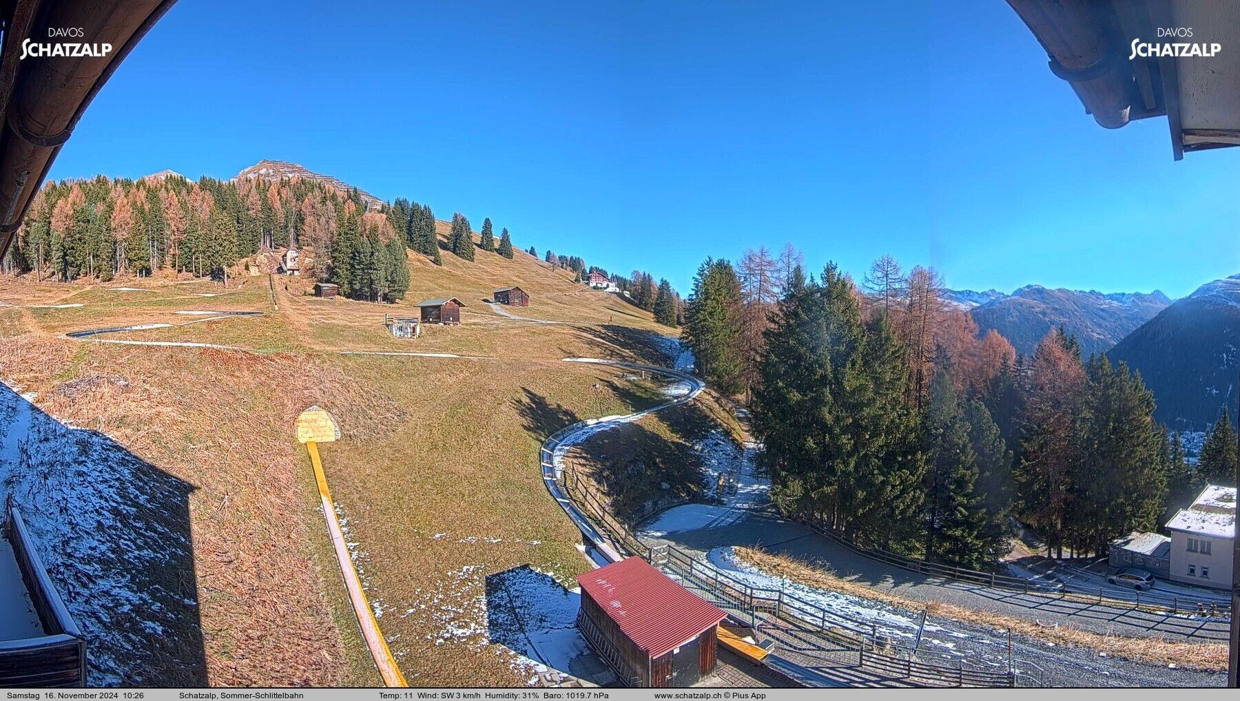 Davos: Sommer-Schlittelbahn, Blick zur Strelaalp