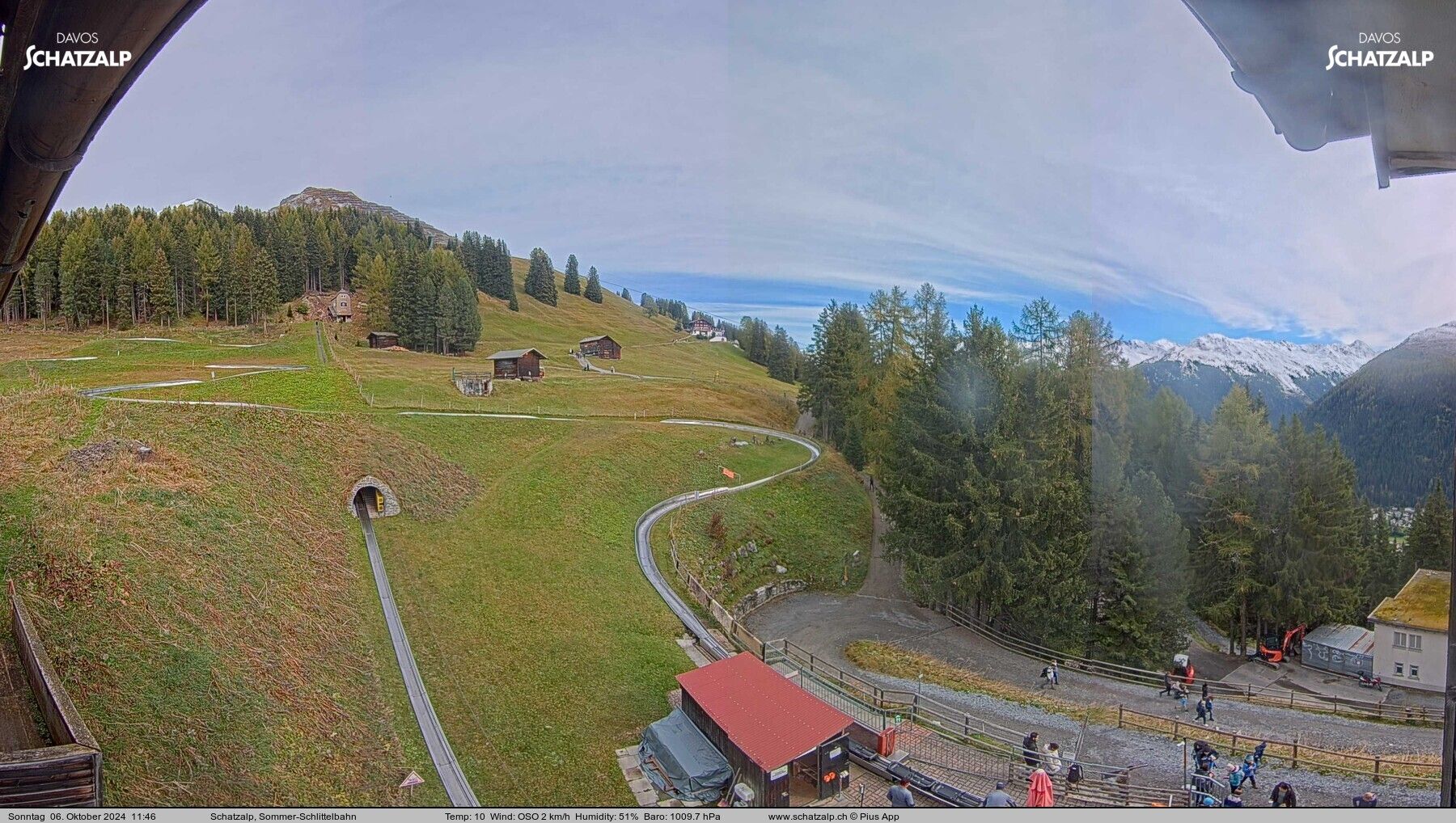 Davos: Sommer-Schlittelbahn, Blick zur Strelaalp