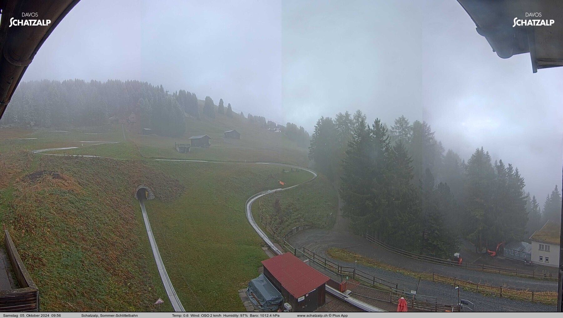 Davos: Sommer-Schlittelbahn, Blick zur Strelaalp