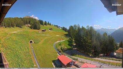 Davos: Sommer-Schlittelbahn, Blick zur Strelaalp