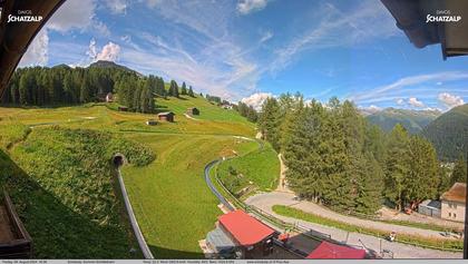 Davos: Sommer-Schlittelbahn, Blick zur Strelaalp