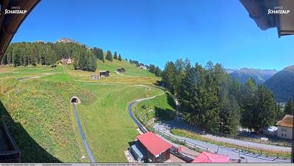 Davos: Sommer-Schlittelbahn, Blick zur Strelaalp