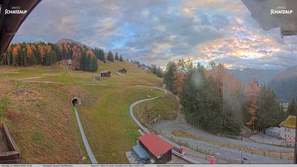 Davos: Sommer-Schlittelbahn, Blick zur Strelaalp