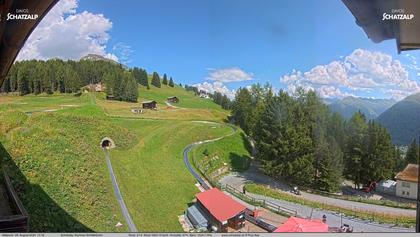 Davos: Sommer-Schlittelbahn, Blick zur Strelaalp