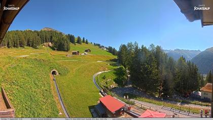 Davos: Sommer-Schlittelbahn, Blick zur Strelaalp