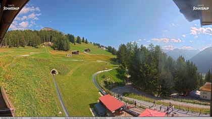 Davos: Sommer-Schlittelbahn, Blick zur Strelaalp