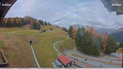 Davos: Sommer-Schlittelbahn, Blick zur Strelaalp