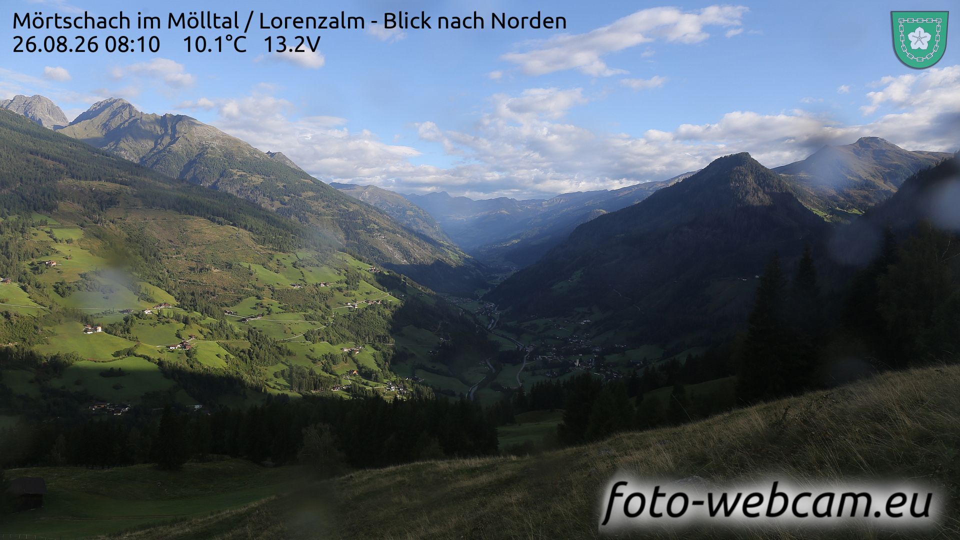 Traffic Cam Mortschach: im Mölltal - Lorenzalm - Blick nach Norden