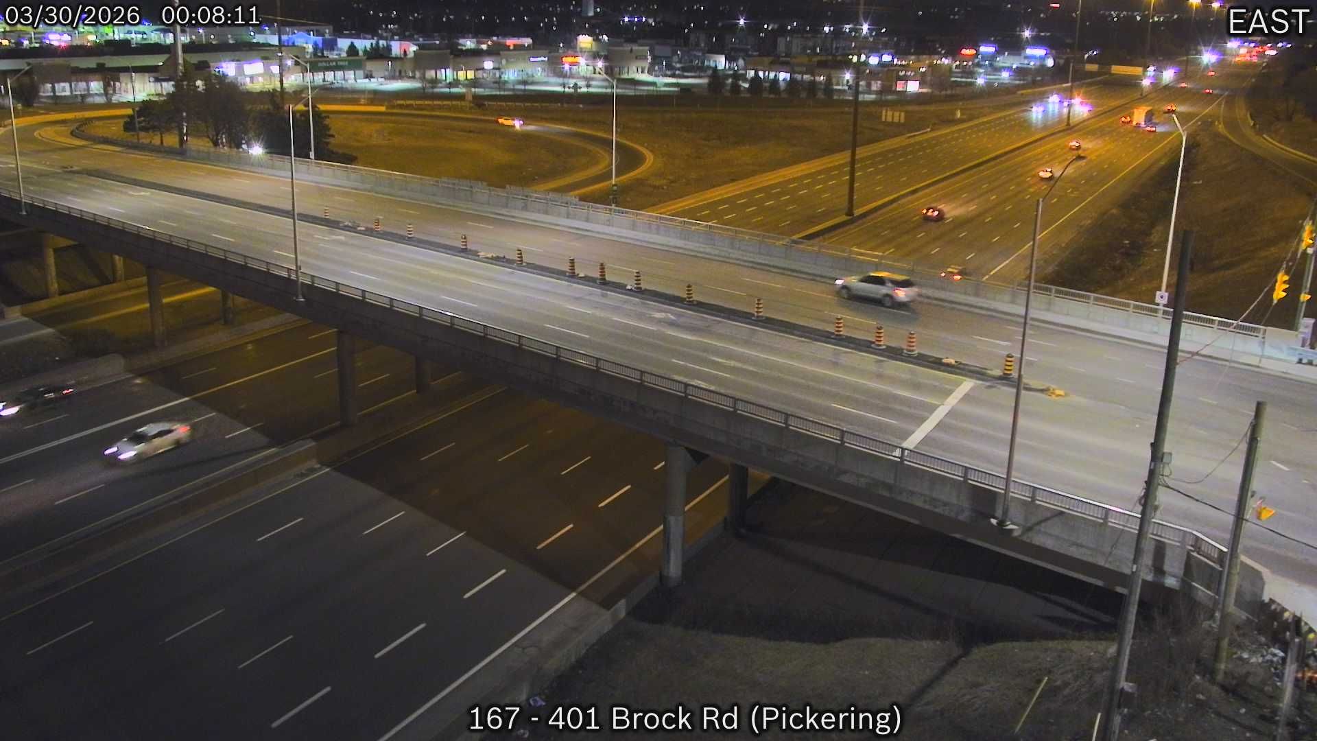 Traffic Cam Pickering: Highway 401 near Brock Road