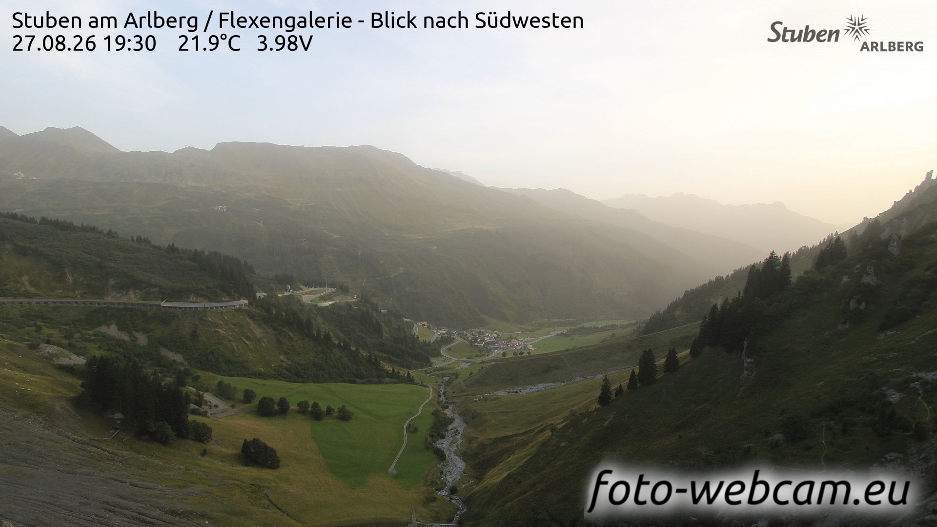 Traffic Cam Stuben: am Arlberg - Flexengalerie - Blick nach Südwesten