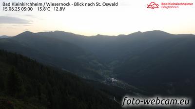 Vista actual o última desde Staudach: Bad Kleinkirchheim − Wiesernock − Blick zum Priedröf