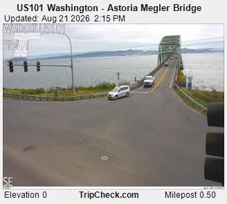Traffic Cam Ilwaco: US101 - Astoria Megler Bridge