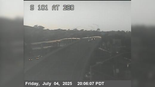 Traffic Cam San Francisco › South: TV380 -- US-101 : At 280 Split