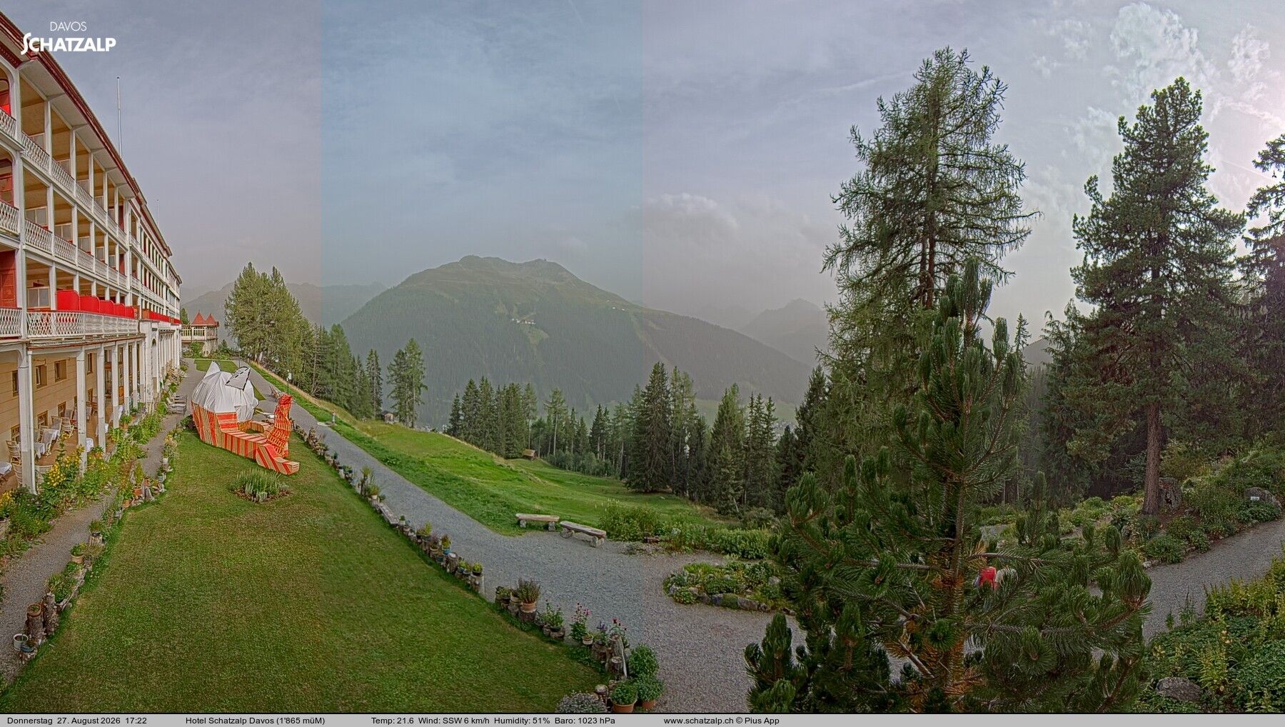 Traffic Cam Davos: Schatzalp Panorama Hotel