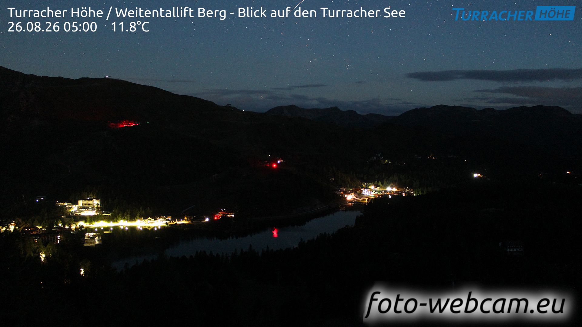 Traffic Cam Turracher Hohe: Weitentallift Berg - Blick auf den Turracher See