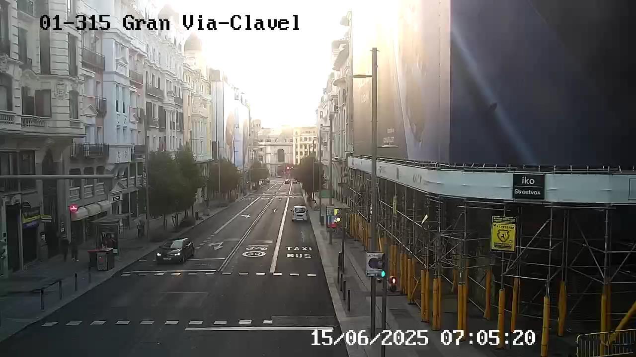 Gran Via Traffic: Clavel Corner Webcam