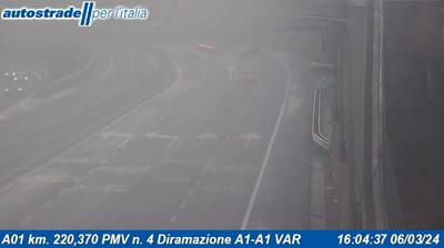 Preview delle webcam di Ca' Migliorini: A01 km. 220,370 PMV n. 4 Diramazione A1-A1 VAR
