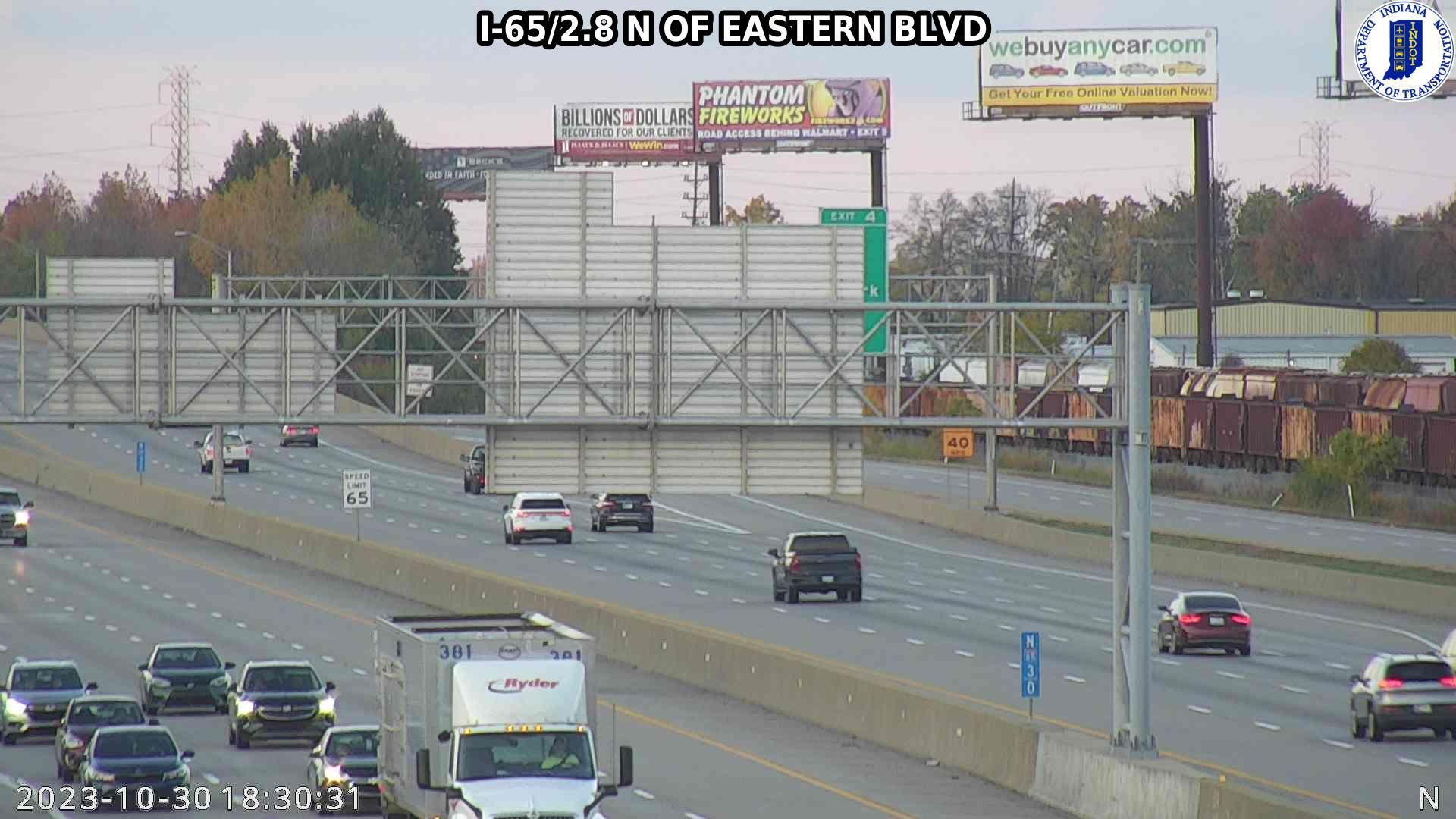 Traffic Cam Clarksville: I-65: I-65/2.8 N OF EASTERN BLVD: I-65/2.8 N OF EASTERN BLVD