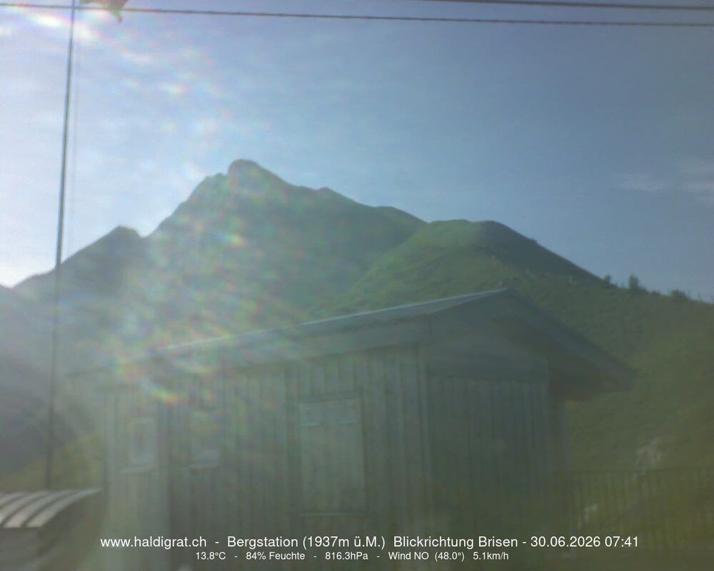 Wolfenschiessen: Bergstation Haldigrat (1937m) Blickrichtung Ost - Brisen