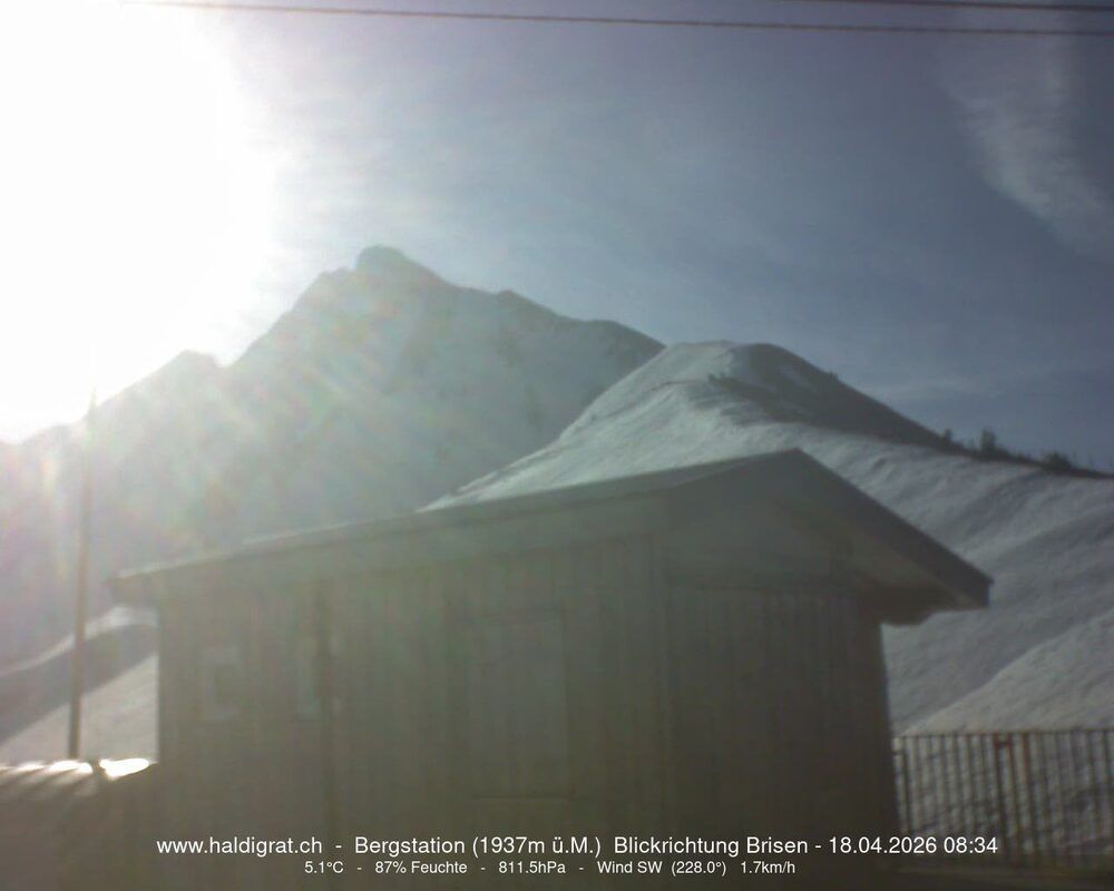 Wolfenschiessen: Bergstation Haldigrat (1937m) Blickrichtung Ost - Brisen
