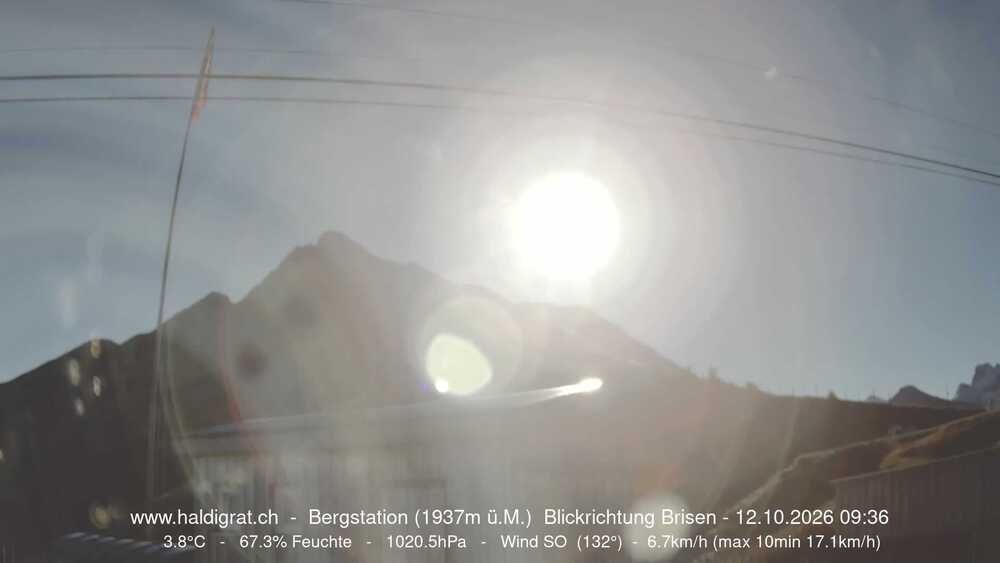 Wolfenschiessen: Bergstation Haldigrat (1937m) Blickrichtung Ost - Brisen