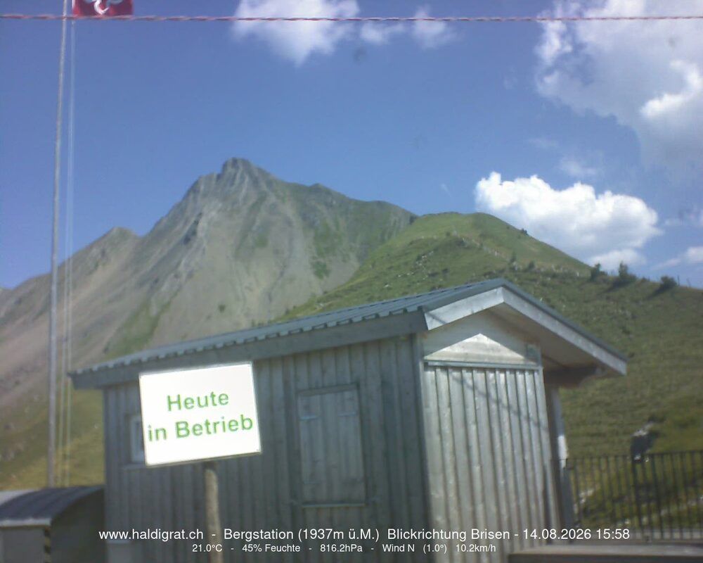 Wolfenschiessen: Bergstation Haldigrat (1937m) Blickrichtung Ost - Brisen