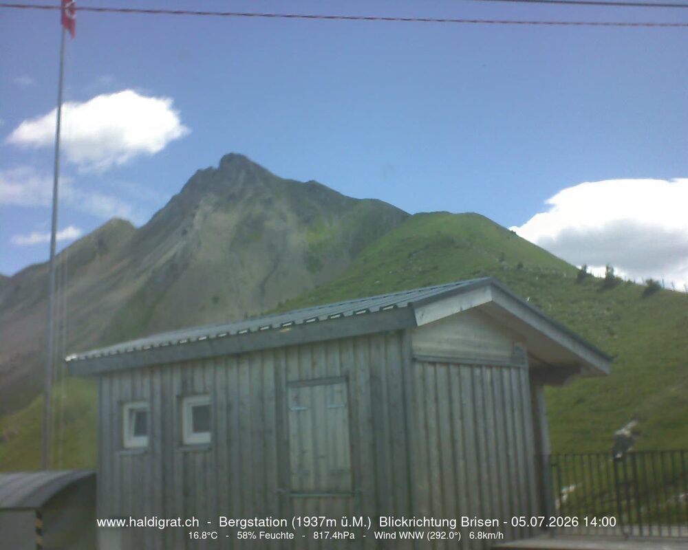 Wolfenschiessen: Bergstation Haldigrat (1937m) Blickrichtung Ost - Brisen