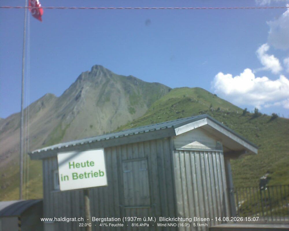 Wolfenschiessen: Bergstation Haldigrat (1937m) Blickrichtung Ost - Brisen