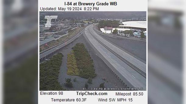 Traffic Cam The Dalles: I-84 at Brewery Grade WB