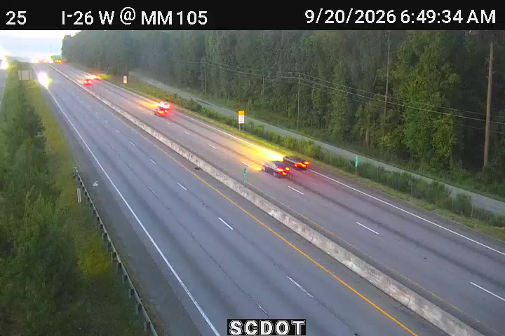Traffic Cam Landmark: I-26 W @ MM 105