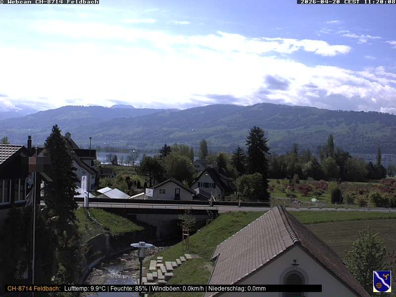 Feldbach: Schweiz, Zürich: Blick über den Zürichsee Richtung Schwyzer Voralpen und Glarneralpen