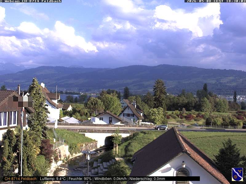 Feldbach: Schweiz, Zürich: Blick über den Zürichsee Richtung Schwyzer Voralpen und Glarneralpen
