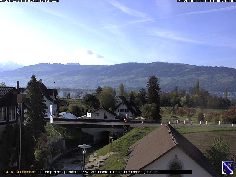 Feldbach: Schweiz, Zürich: Blick über den Zürichsee Richtung Schwyzer Voralpen und Glarneralpen