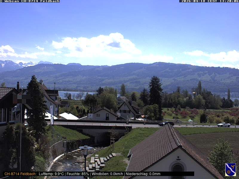 Feldbach: Schweiz, Zürich: Blick über den Zürichsee Richtung Schwyzer Voralpen und Glarneralpen