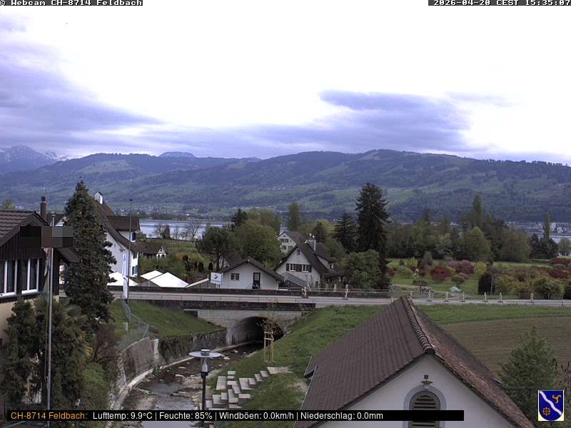 Feldbach: Schweiz, Zürich: Blick über den Zürichsee Richtung Schwyzer Voralpen und Glarneralpen