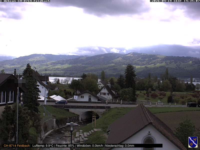 Feldbach: Schweiz, Zürich: Blick über den Zürichsee Richtung Schwyzer Voralpen und Glarneralpen