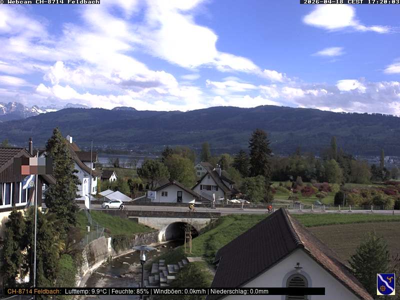 Feldbach: Schweiz, Zürich: Blick über den Zürichsee Richtung Schwyzer Voralpen und Glarneralpen